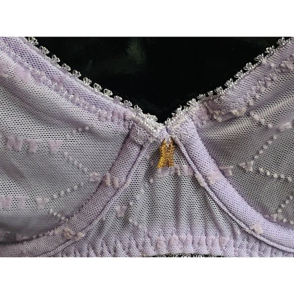 Savage X Fenty Flocked Logo Unlined Bra Women's 38B Lingerie By Rihanna - Picture 8 of 16